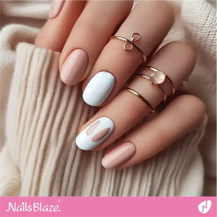 Nude Nails with Minimal Bunny Ear Design for Easter | Easter Nails - NB3402